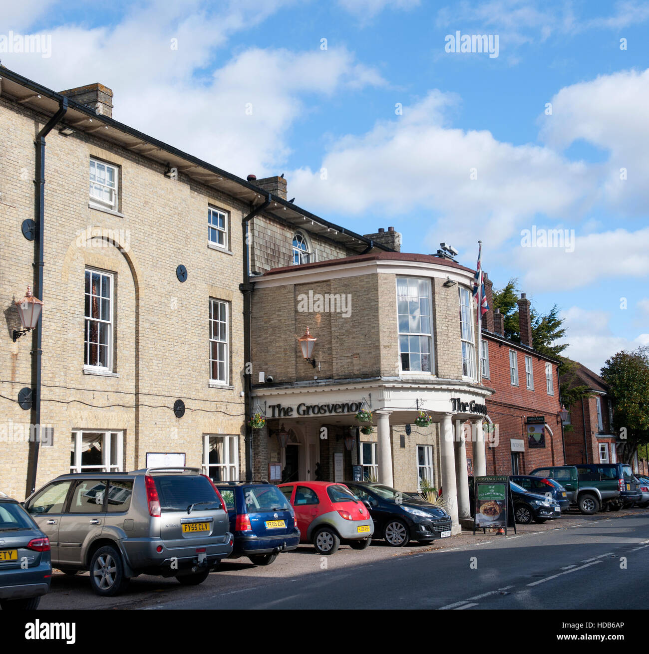 Le Grosvenor Hotel, High Street, Stockbridge, Hampshire, England, UK. Banque D'Images