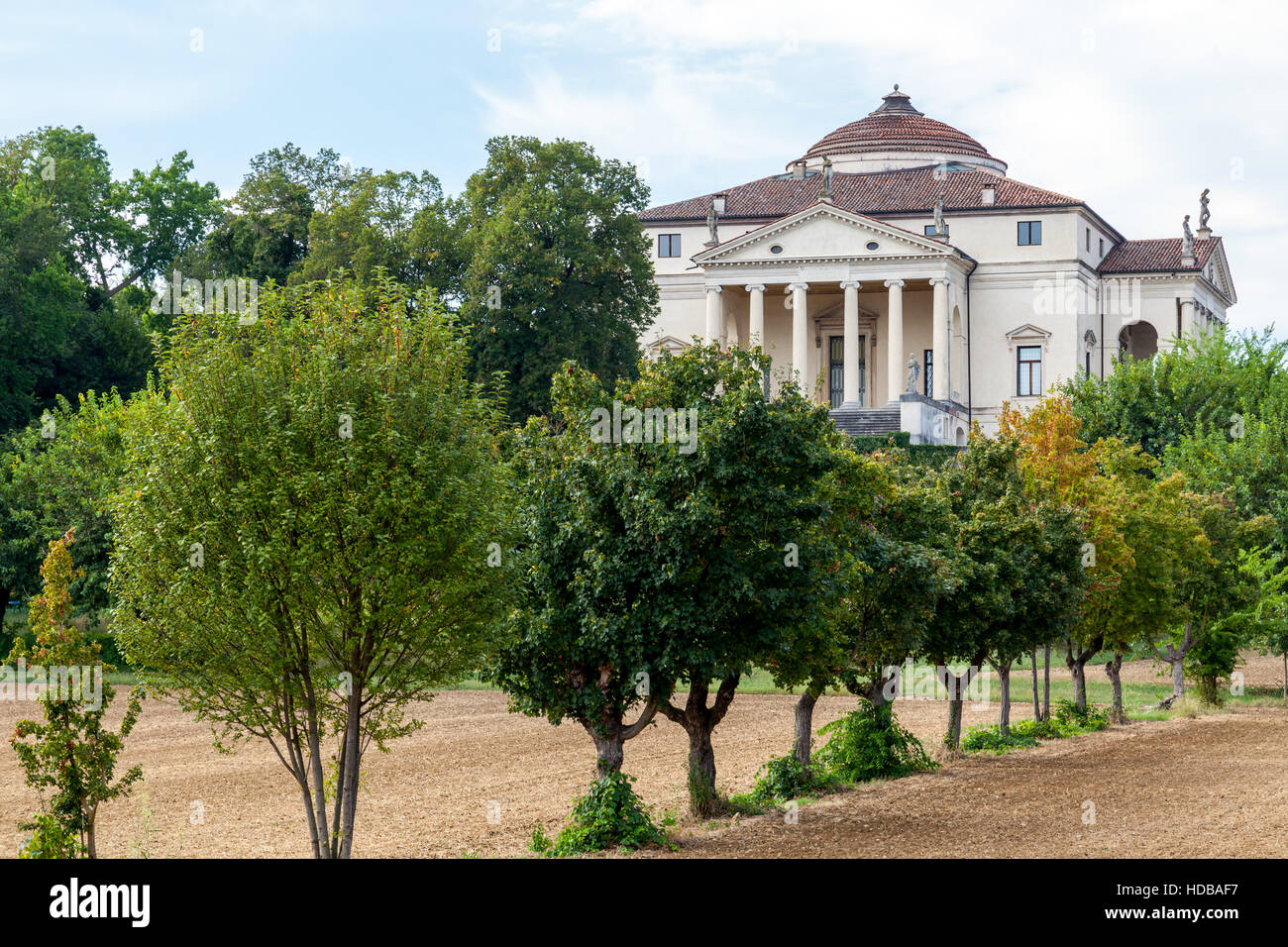 La célèbre villa Rotonda par l'architecte italien Andrea Palladio, Vicenza, Vénétie, Italie. Banque D'Images