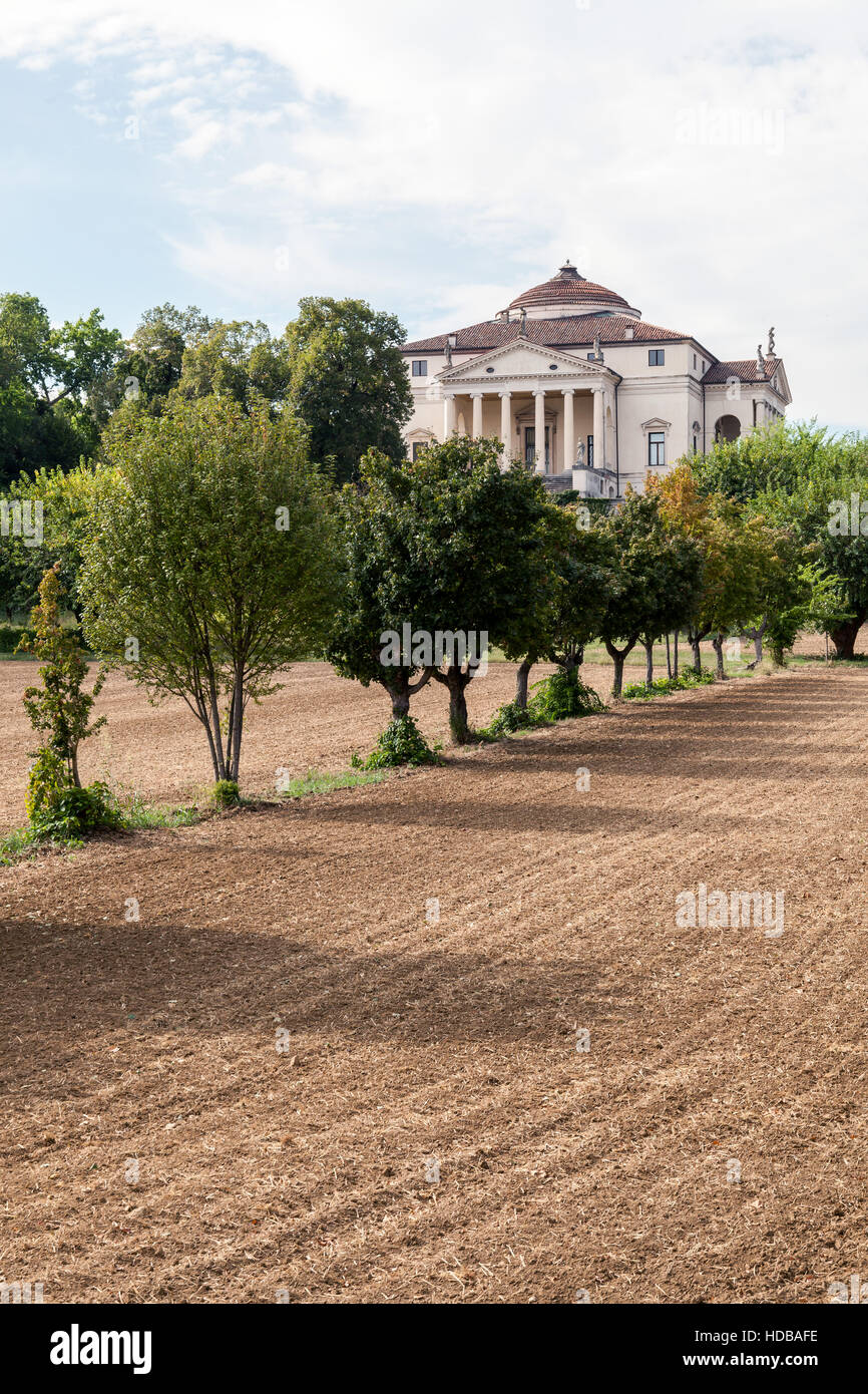 La célèbre villa Rotonda par l'architecte italien Andrea Palladio, Vicenza, Vénétie, Italie. Banque D'Images