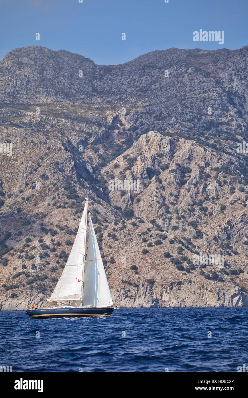Yachting en Turquie - vue de location et les montagnes de la mer Banque D'Images