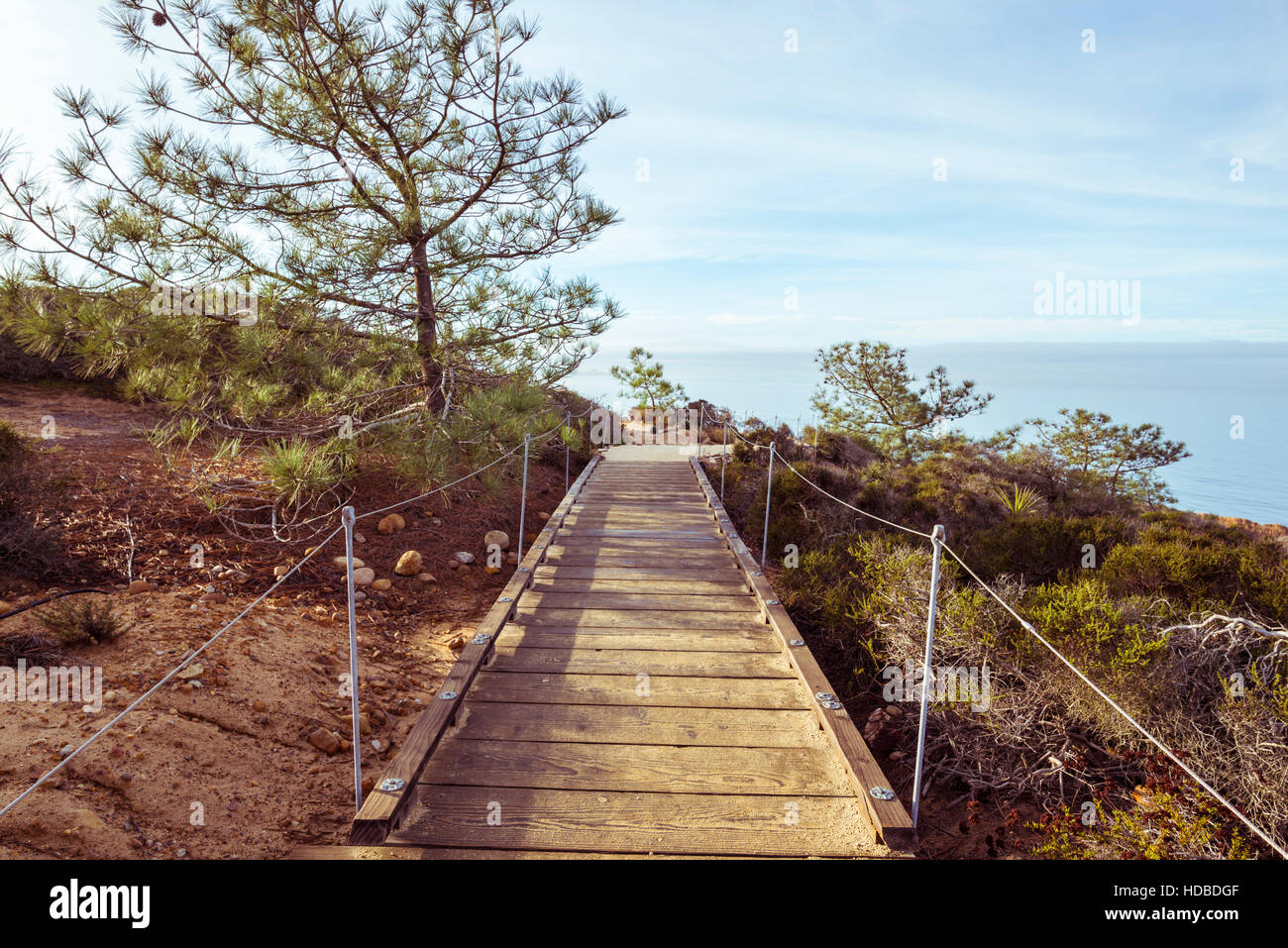 La passerelle à Torrey Pines State Parc Naturel à La Jolla, San Diego, Californie, USA. Banque D'Images