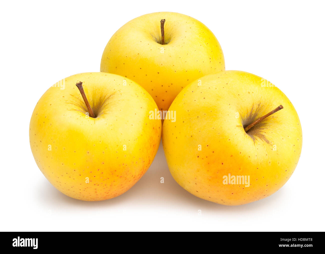 Pommes Golden delicious isolated Banque D'Images