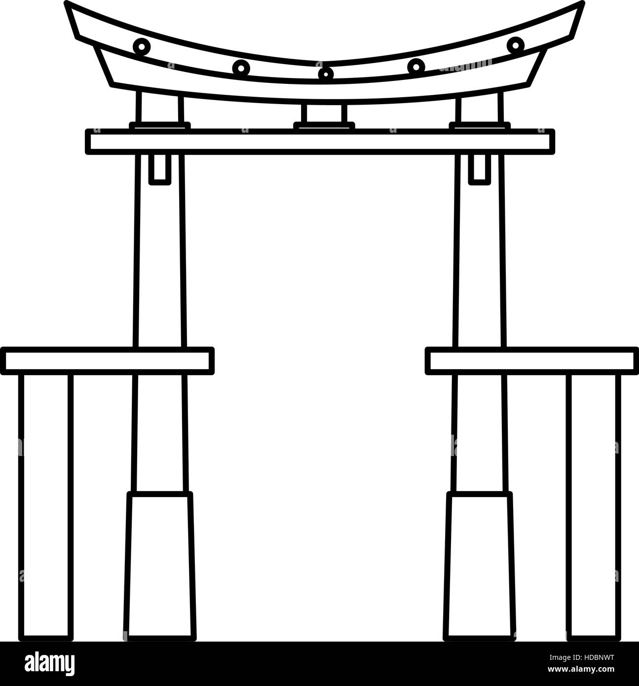 La Chine isolée design arch Illustration de Vecteur