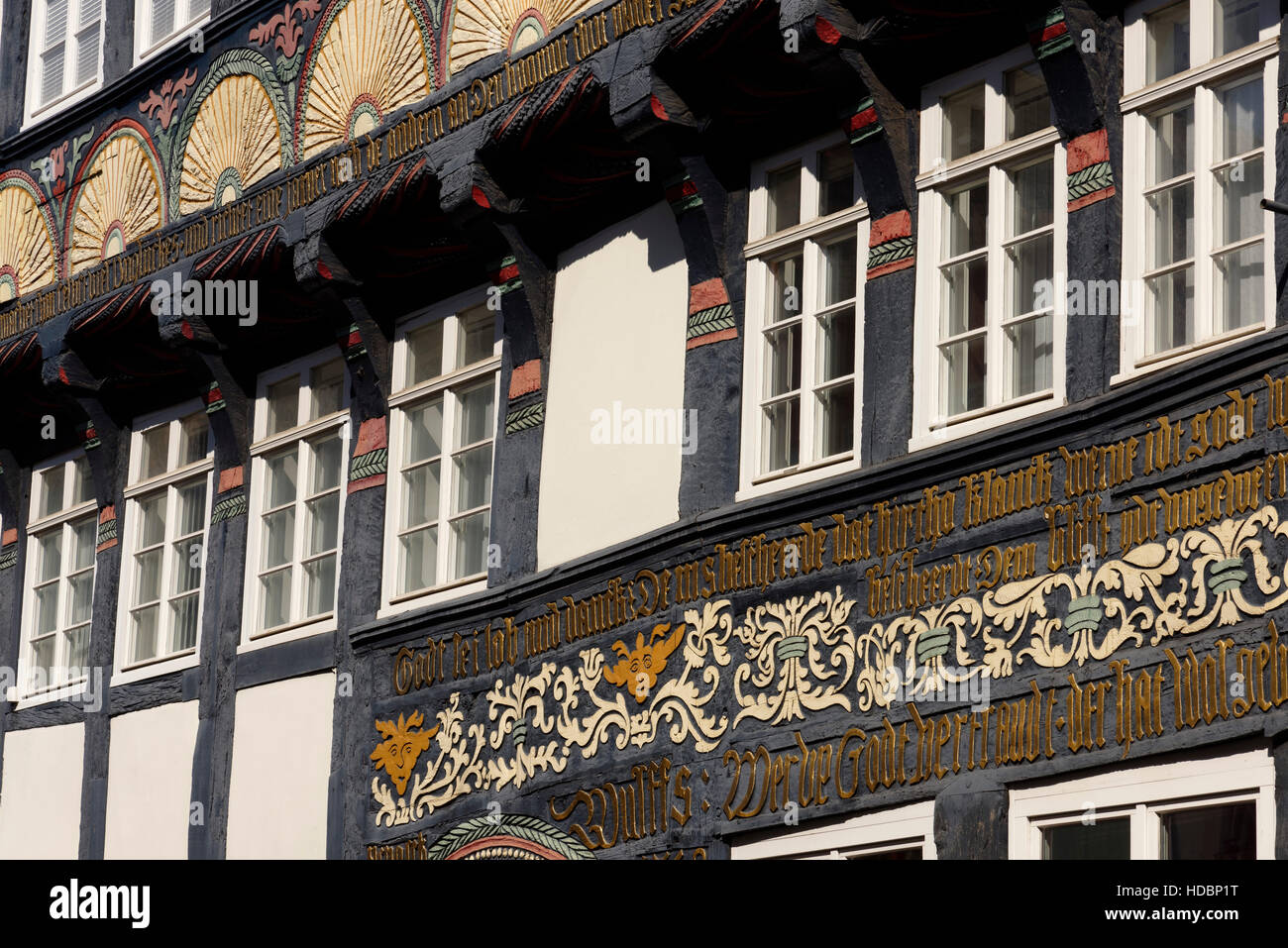 Vöhl-asel. Travaux en ossature bois Marktstrasse en vieille ville, Weser Uplands, Rhénanie du Nord-Westphalie, Allemagne Banque D'Images