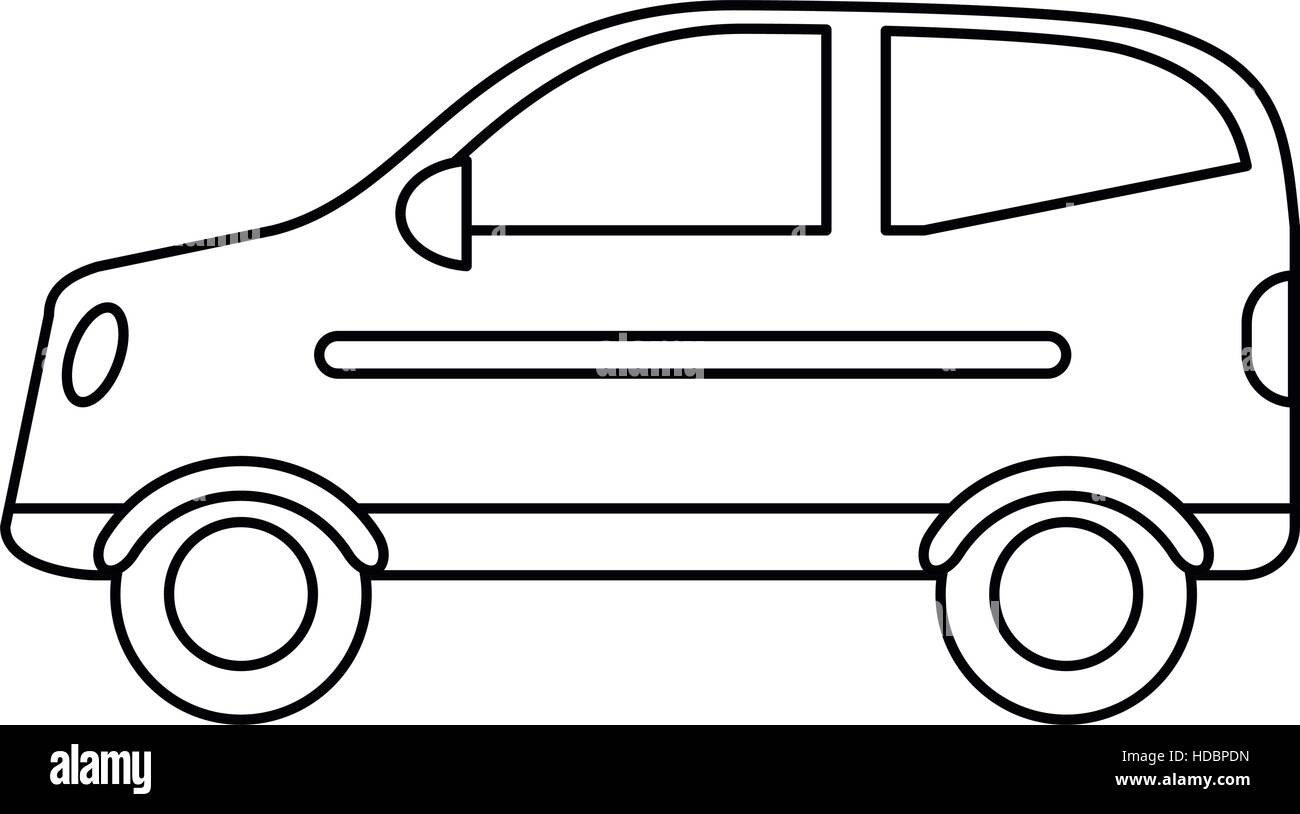 Location de véhicule berline aperçu vue latérale Illustration de Vecteur