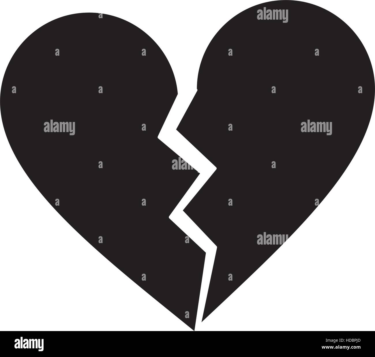 Le Cœur Brise De Separation Triste Silhouette Image Vectorielle Stock Alamy