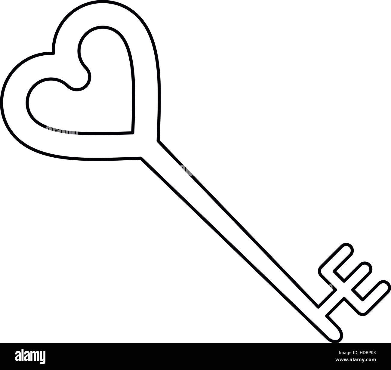 En forme de clé coeur contour style Image Vectorielle Stock - Alamy