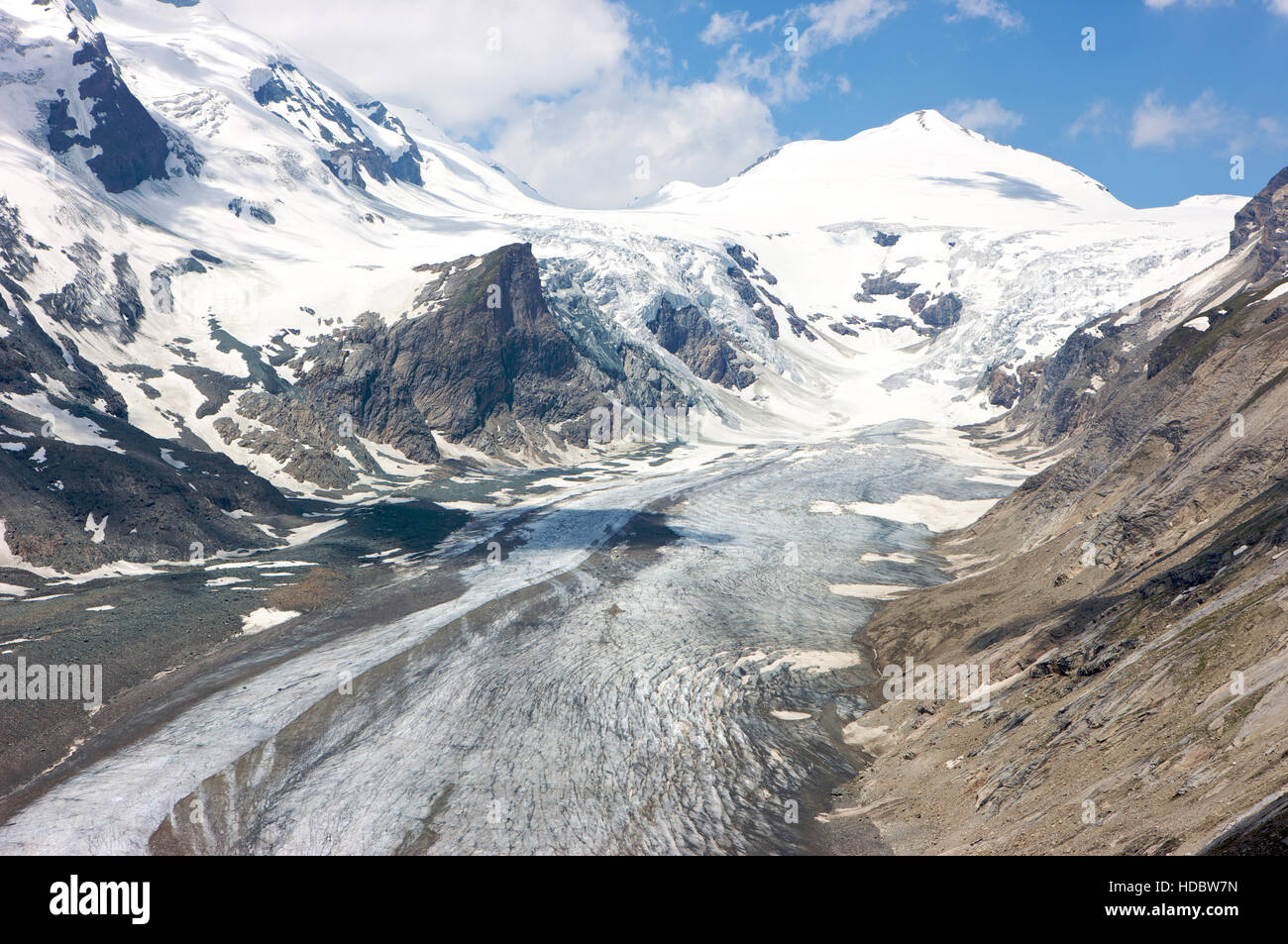 Pasterze Glacier à la montagne Grossglockner, jusque Franz-Josefs-Hoehe,  Haute route alpine du Grossglockner, le Parc National du Hohe Tauern Photo  Stock - Alamy