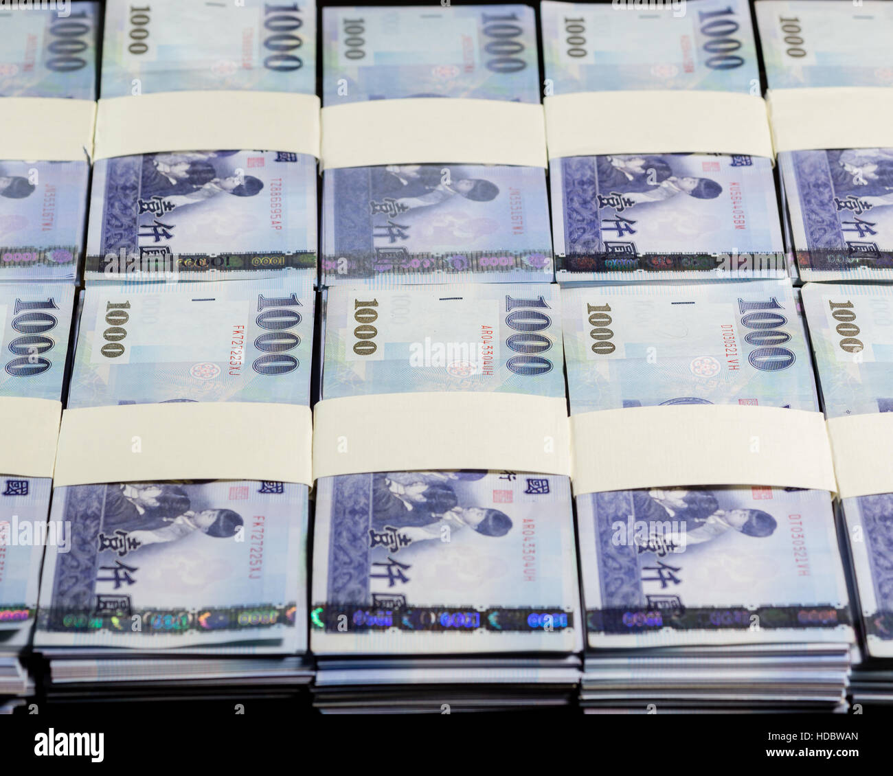 Des piles de New Taiwan dollar bills Banque D'Images Des piles de New Taiwan dollar bills Banque D'Images