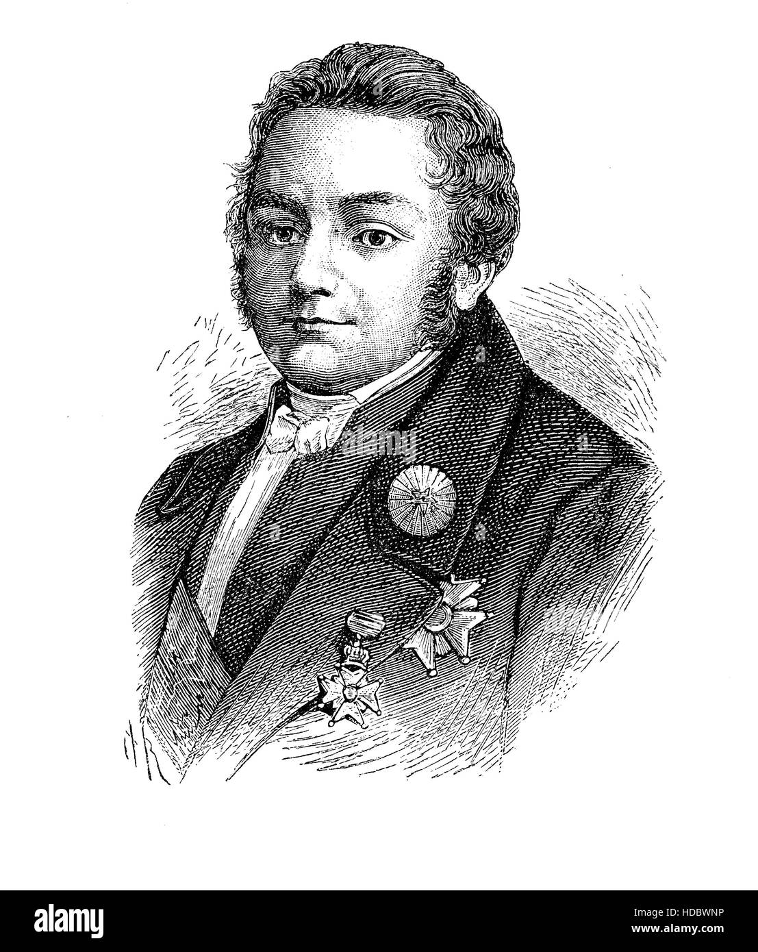 Jacob Berzelius (1779 - 1848) était un médecin et chimiste suédois, considéré comme le fondateur de la chimie moderne, avec la détermination de poids atomique et stoechiométrie Banque D'Images Jacob Berzelius (1779 - 1848) était un médecin et chimiste suédois, considéré comme le fondateur de la chimie moderne, avec la détermination de poids atomique et stoechiométrie Banque D'Images