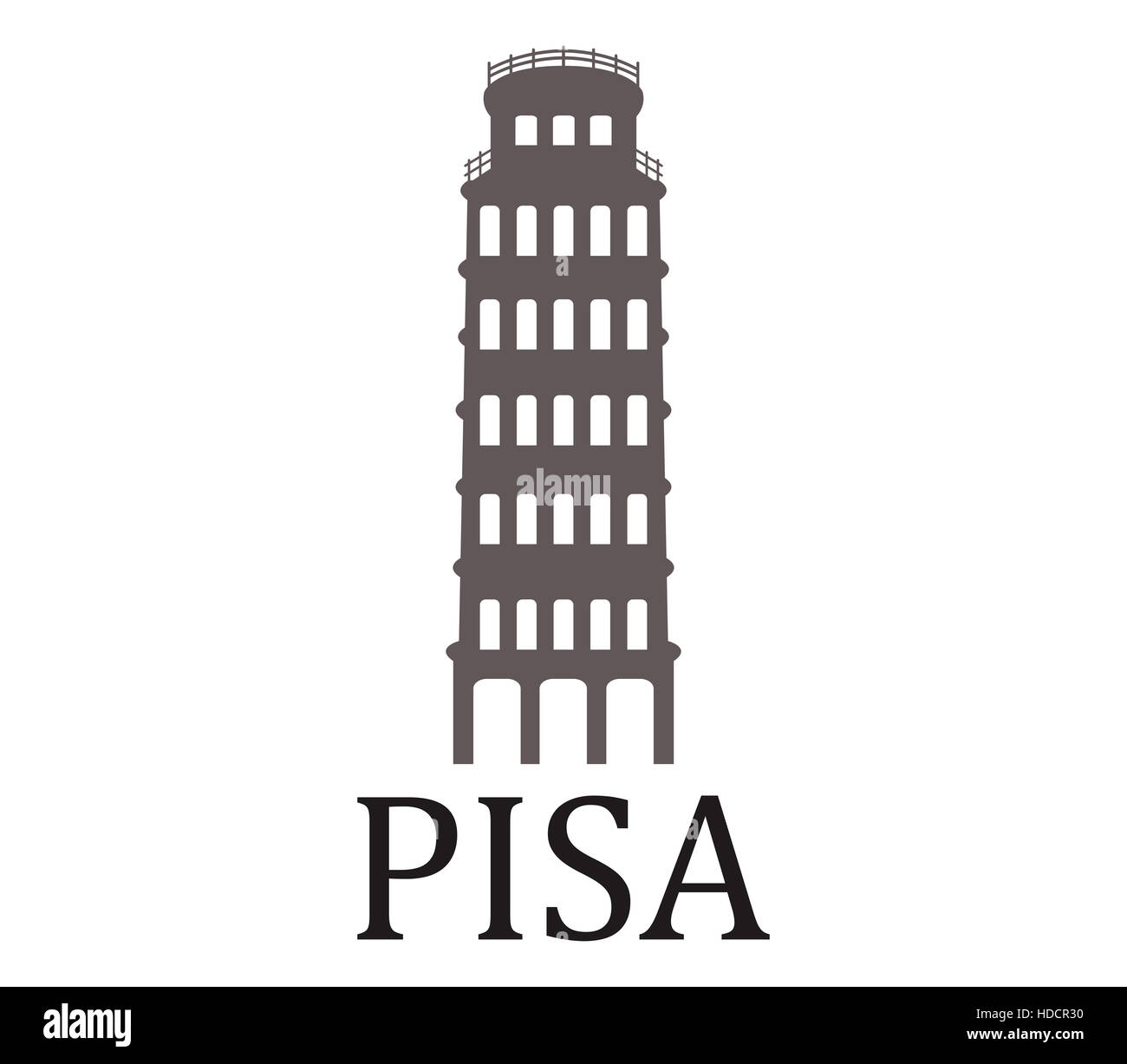 Tour de Pise l'icône Banque D'Images