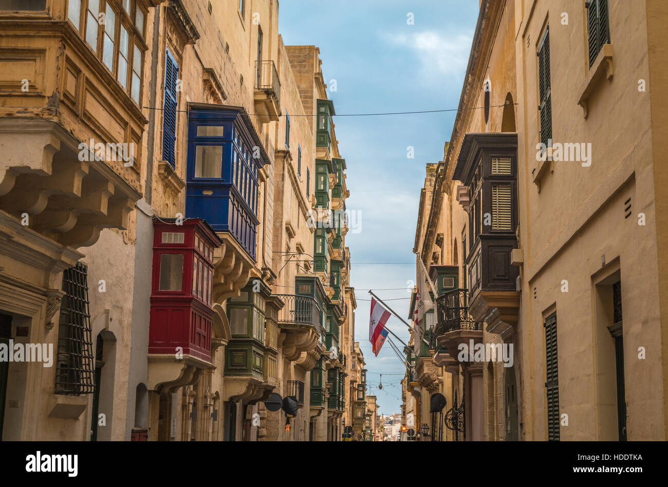 Rues typiques de Velleta à Malte Banque D'Images