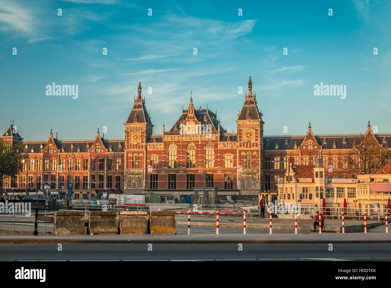 La gare centrale d'Amsterdam Banque D'Images