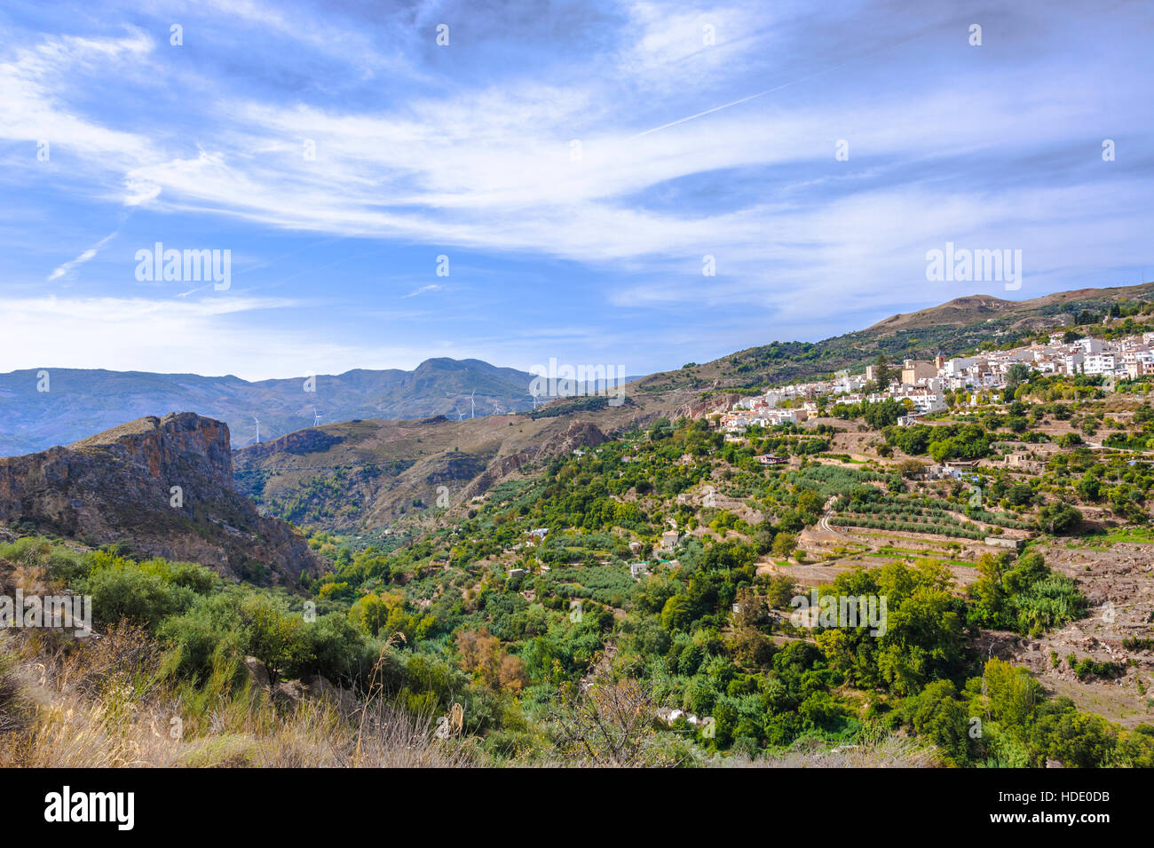 Village de Pitres, la Sierra Nevada, Andalousie, Espagne Banque D'Images