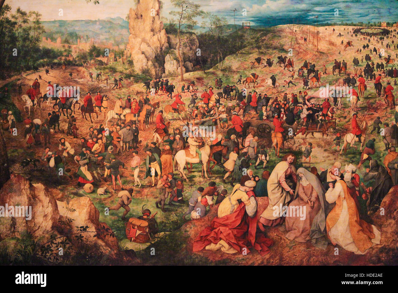 La peinture de la Renaissance flamande (1564) représentant la procession au Calvaire Banque D'Images
