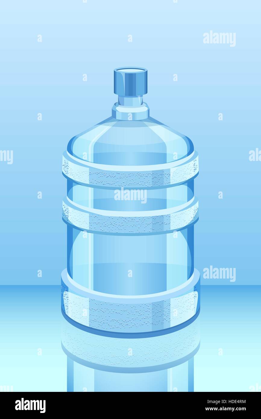L'eau du refroidisseur de bouteille bleu sur l'illustration vectorielle. Propre et frais Illustration de Vecteur