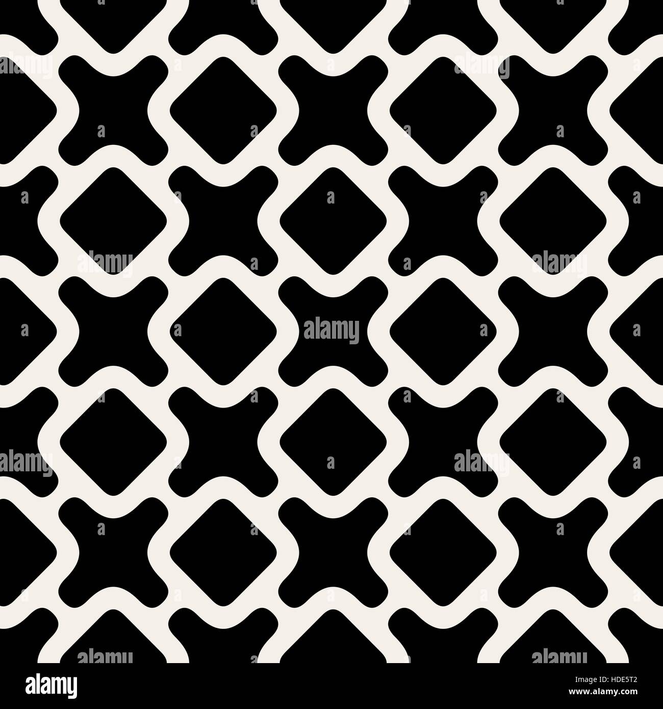 Seamless Vector noir et blanc motif forme arrondie Illustration de Vecteur
