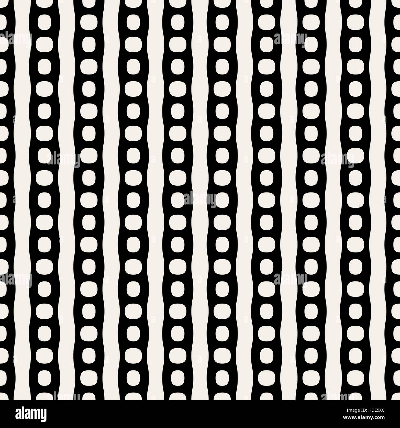 Seamless Vector cercles noirs et blancs motif de lignes parallèles Illustration de Vecteur