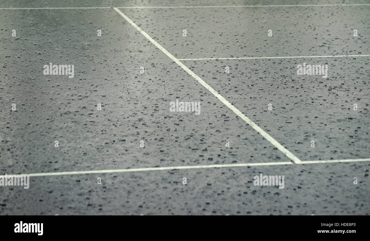 Les fortes pluies du tennis le concours doit cesser Banque D'Images