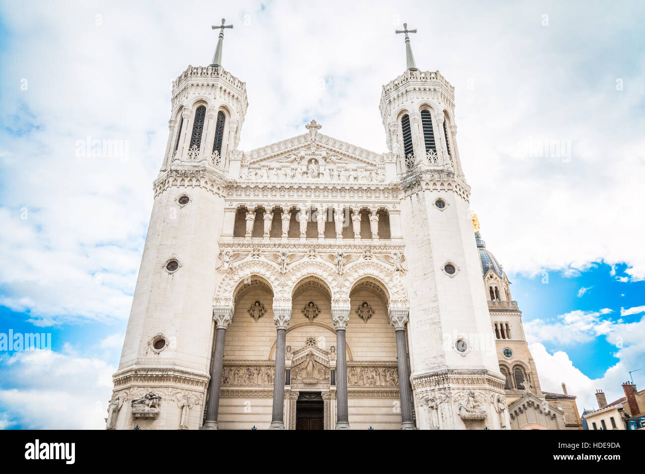 La Basilique Notre Dame de Fourvière à Lyon France Banque D'Images