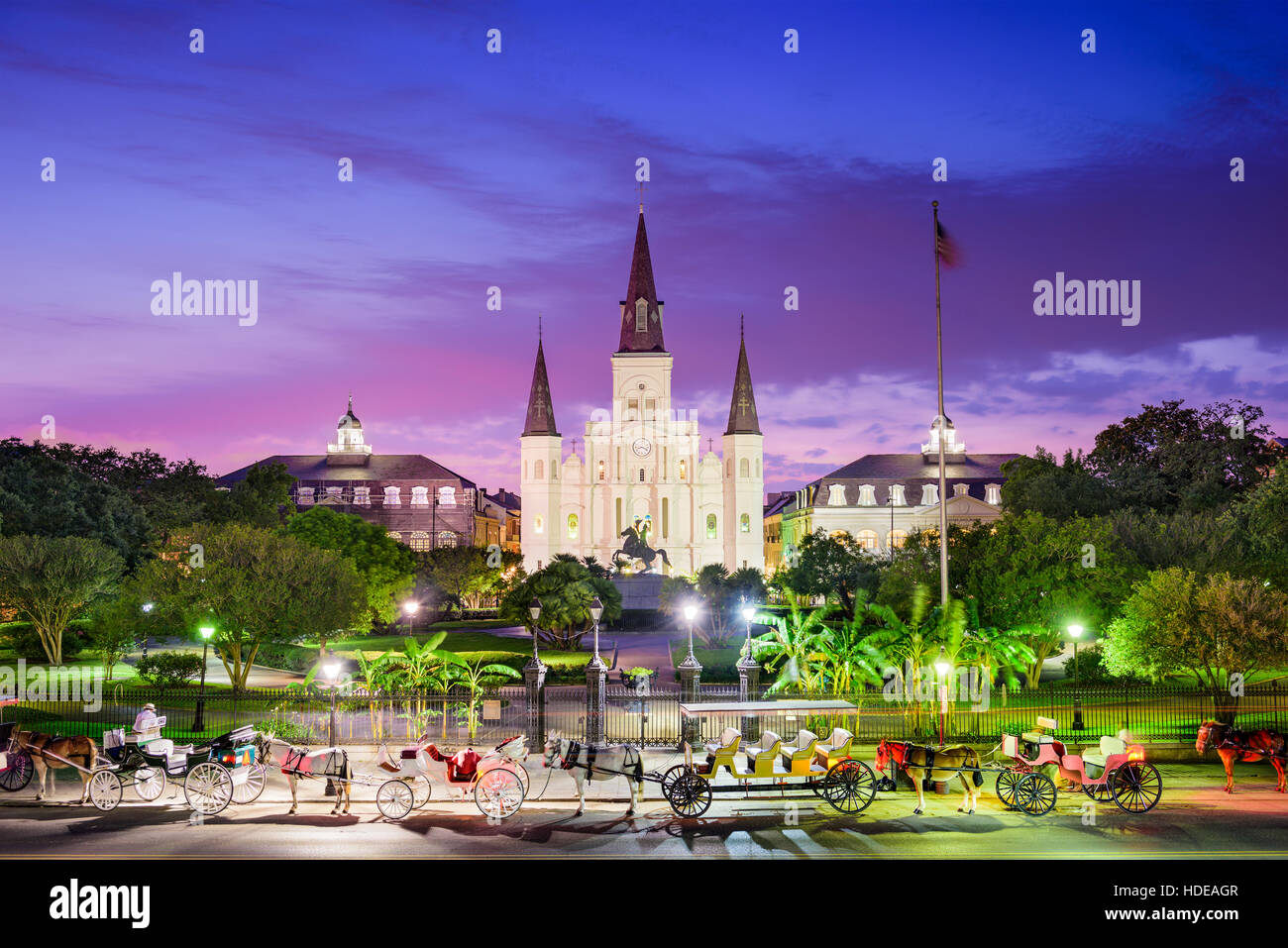 La Nouvelle Orléans, Louisiane, USA sur Jackson Square. Banque D'Images