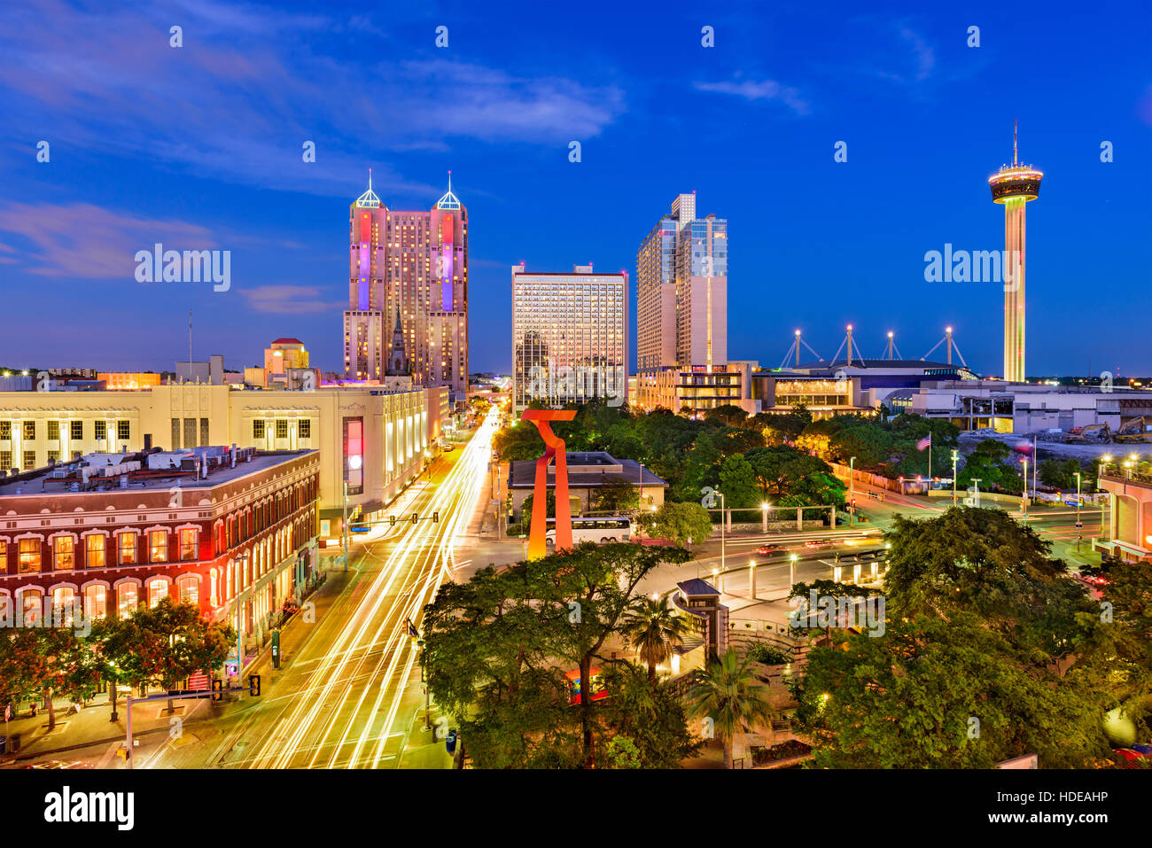 San Antonio, Texas, Etats-Unis d'horizon. Banque D'Images