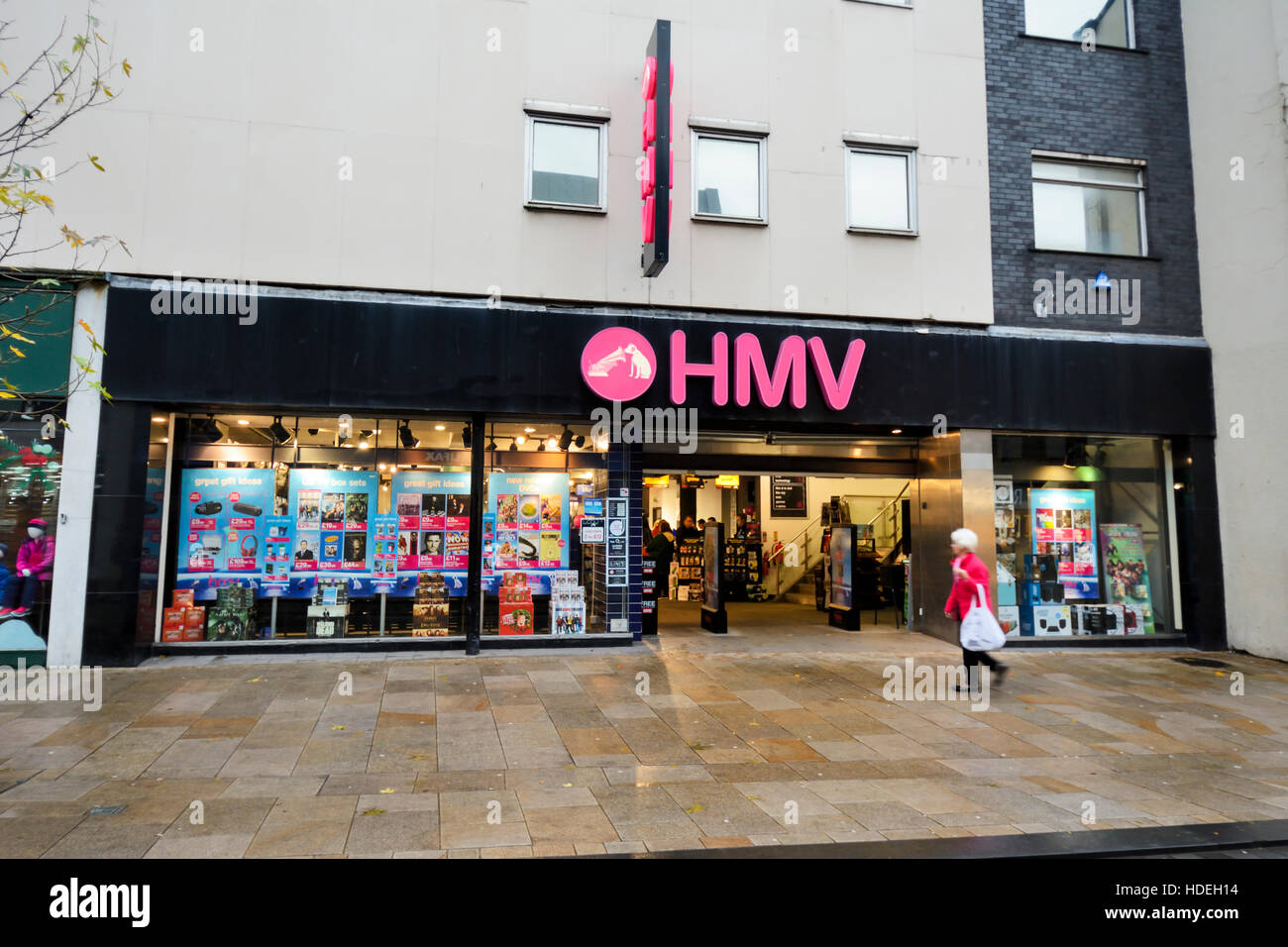 HMV store sur Fishergate, Preston. Banque D'Images