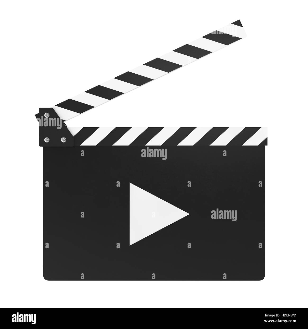 Clapper board film sur fond blanc Banque D'Images