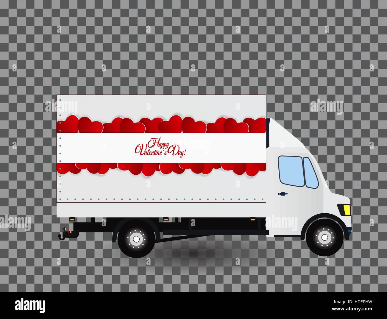 Petit camion rouge. Silhouette. Vector Illustration. Illustration de Vecteur