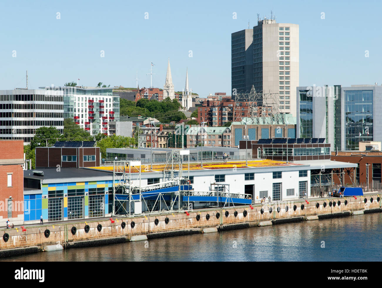 L'avis de navire à passagers, le port et le centre-ville d'Halifax (Nouvelle-Écosse). Banque D'Images