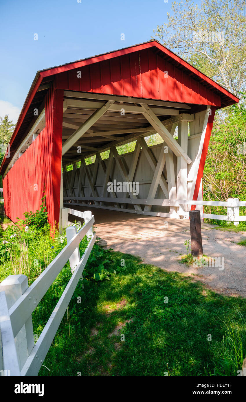Parc national de Cuyahoga Valley pont couvert rouge Banque D'Images