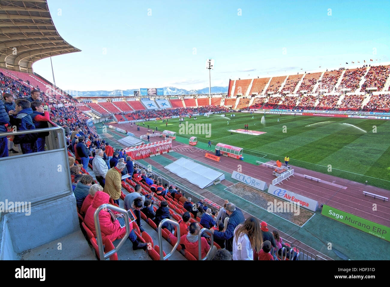 Match de football au stade Iberostar Fils Moix entre le RCD Mallorca - Léganes (3-0) le 2 avril 2016 à Palma, Espagne. Banque D'Images