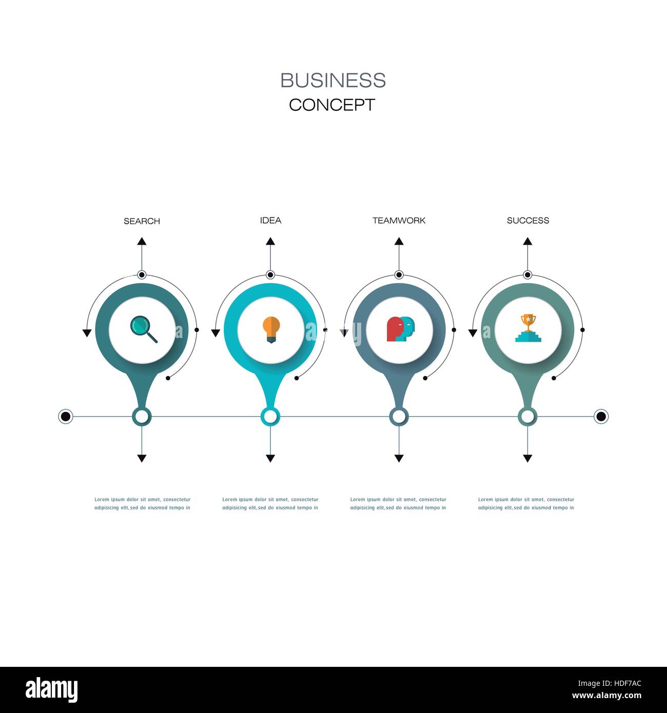 Modèle de conception de l'axe de l'infographie vectorielle avec 3D intégrée, étiquette cercles arrière-plan. Espace vide de contenu, entreprise, infographie, diagr Illustration de Vecteur