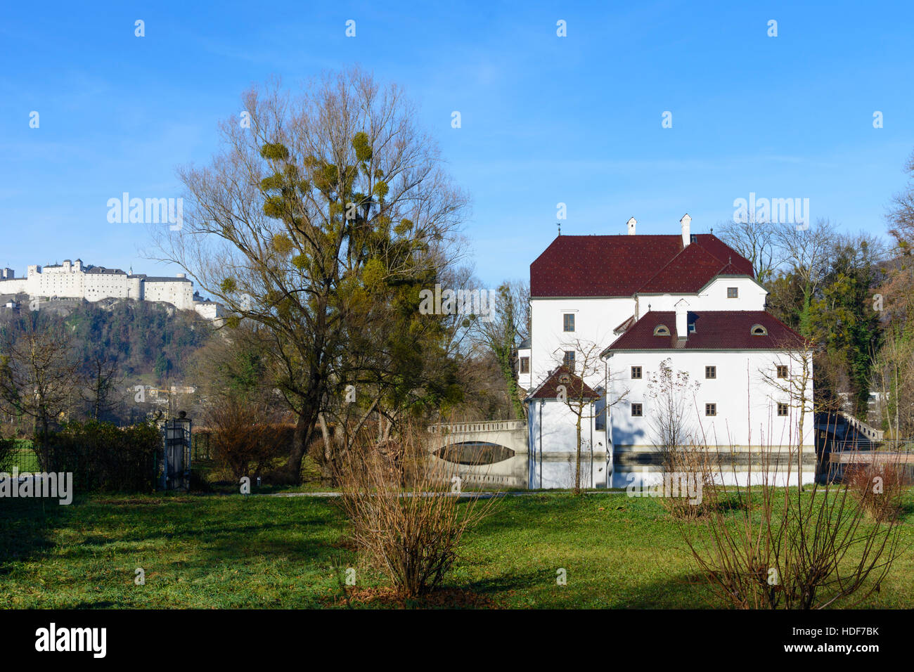 Salzbourg : Freisaal château (avant), le château de Hohensalzburg, Flachgau, Salzbourg, Autriche Banque D'Images