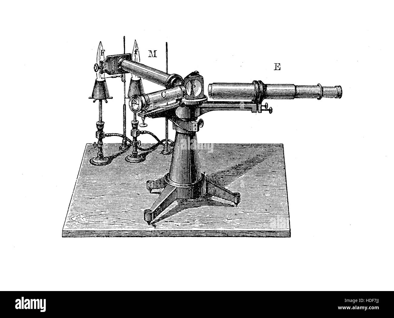 Spectroscope, instrument de mesure de la lumière sur la propriété du spectre électromagnétique afin de détecter et d'identifier des matériaux Banque D'Images
