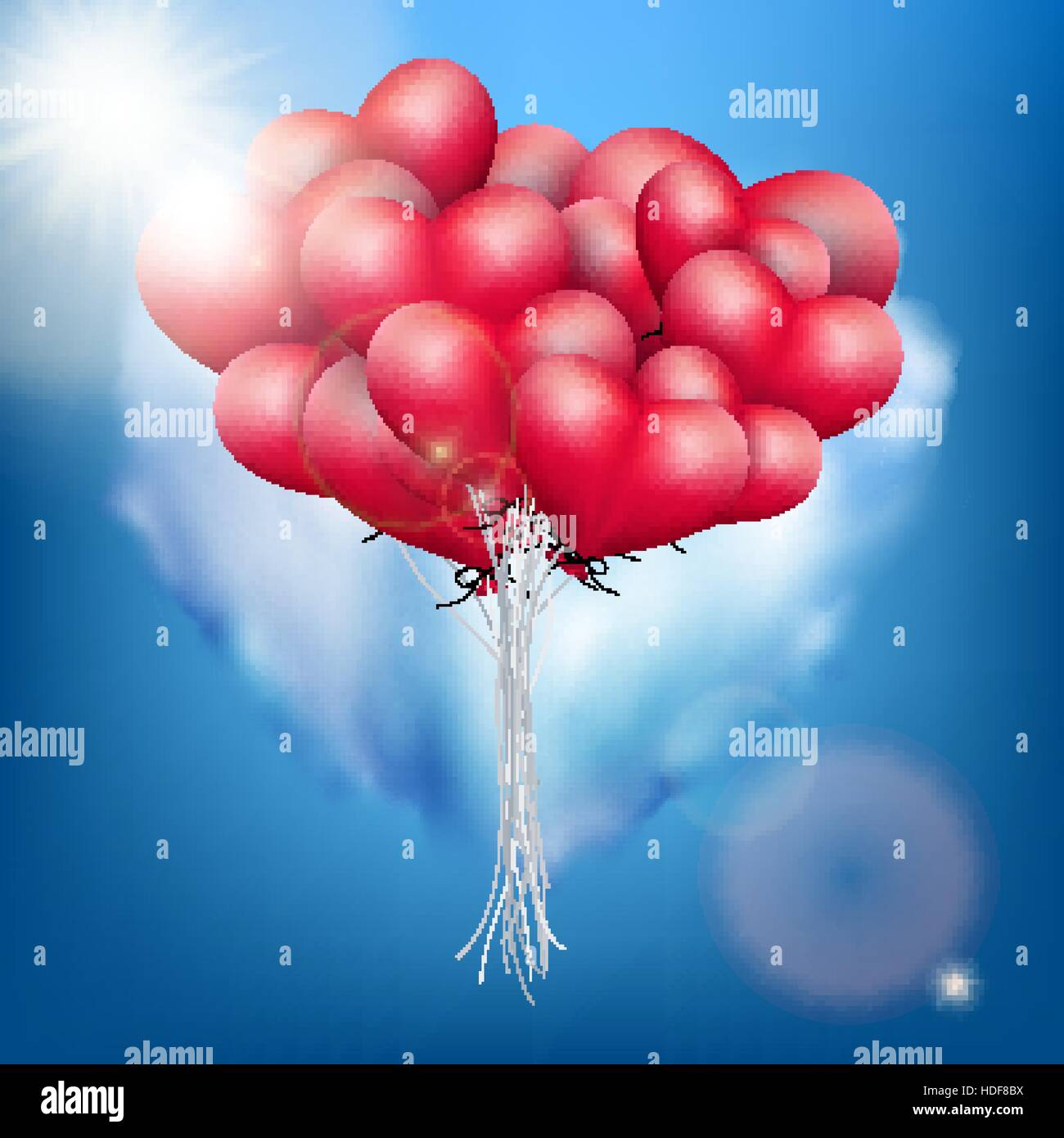 Valentine heart-shaped baloons. EPS 10 Illustration de Vecteur