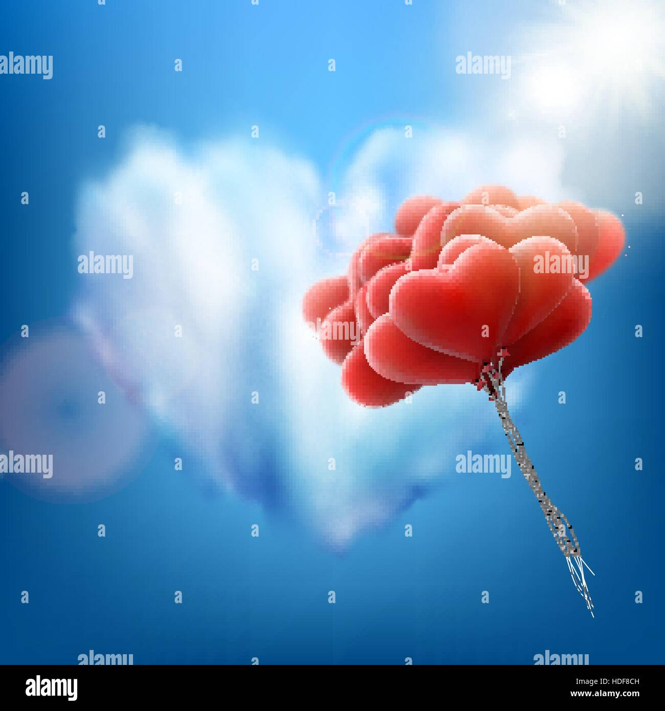 Valentine heart-shaped baloons. EPS 10 Illustration de Vecteur