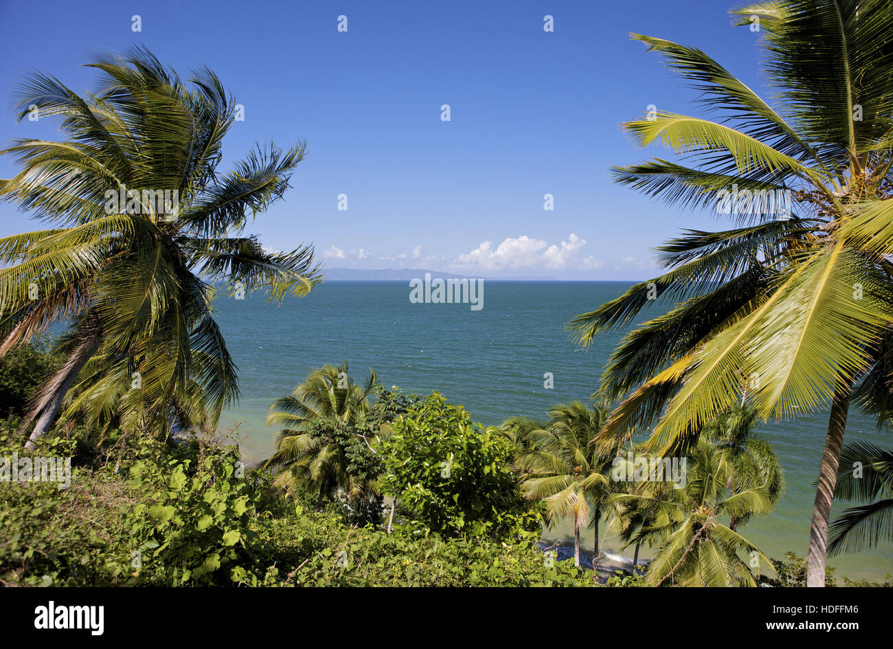 Paysage tropical près de miches, République dominicaine, Caraïbes Banque D'Images