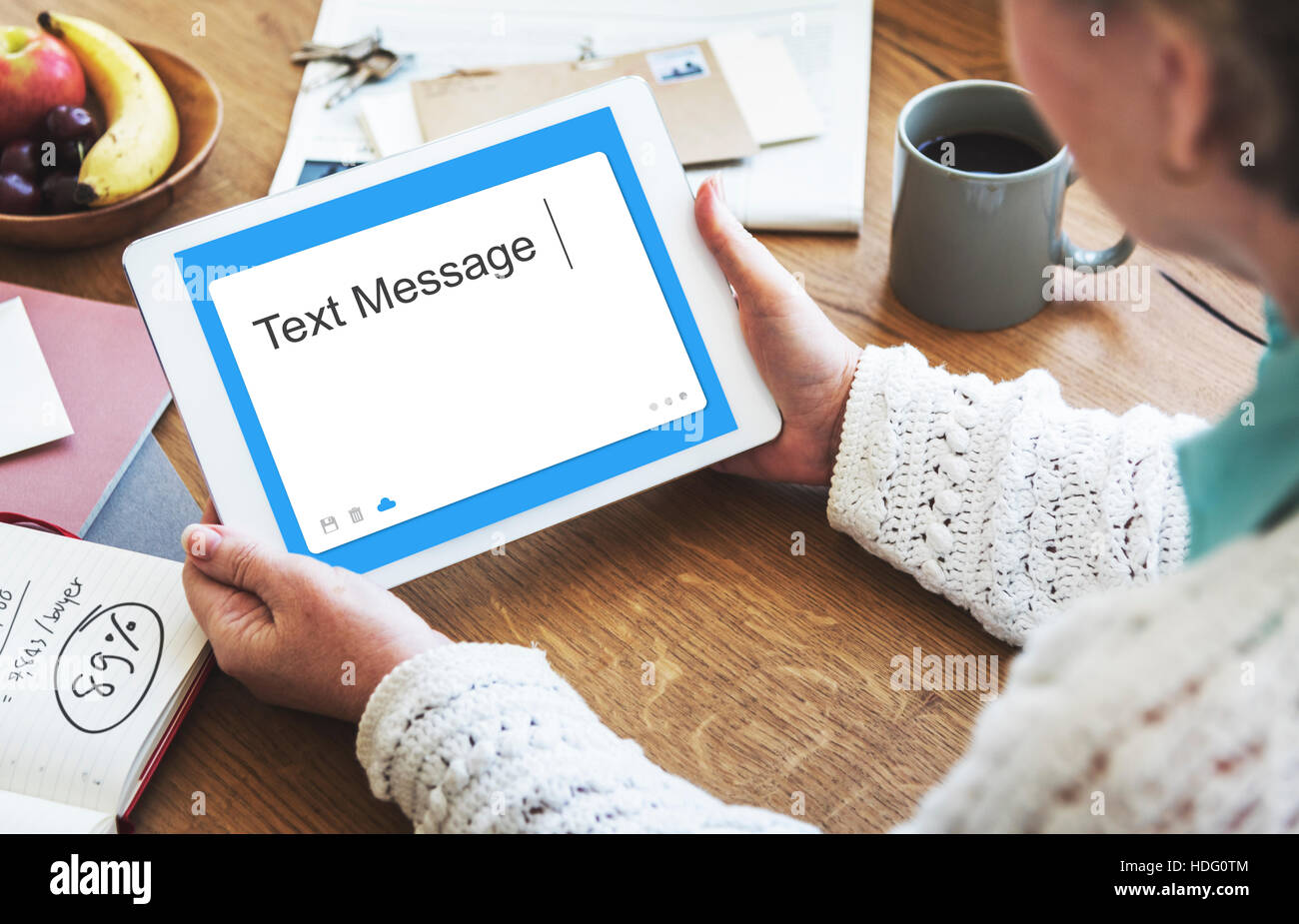 Message texte SMS Réseau Social Concept Banque D'Images