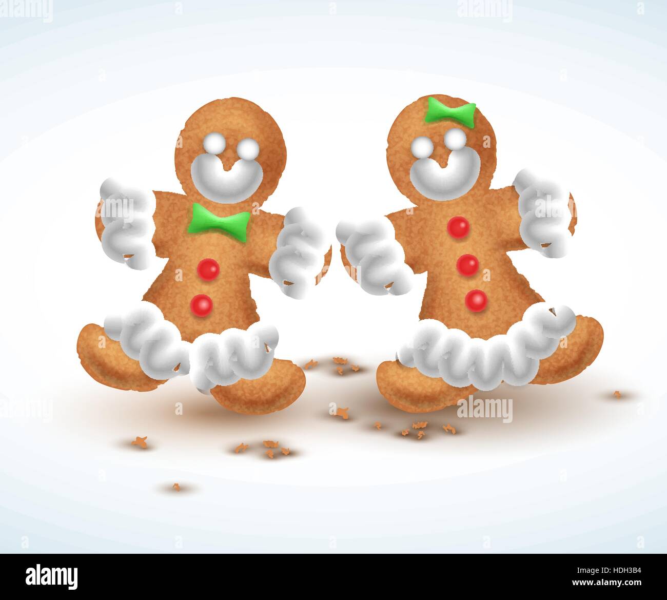 Gingerbread cookies. vector illustration pour la nouvelle année s, Noël, vacances d'hiver, la cuisine, réveillon, nourriture, Silvester, etc Illustration de Vecteur