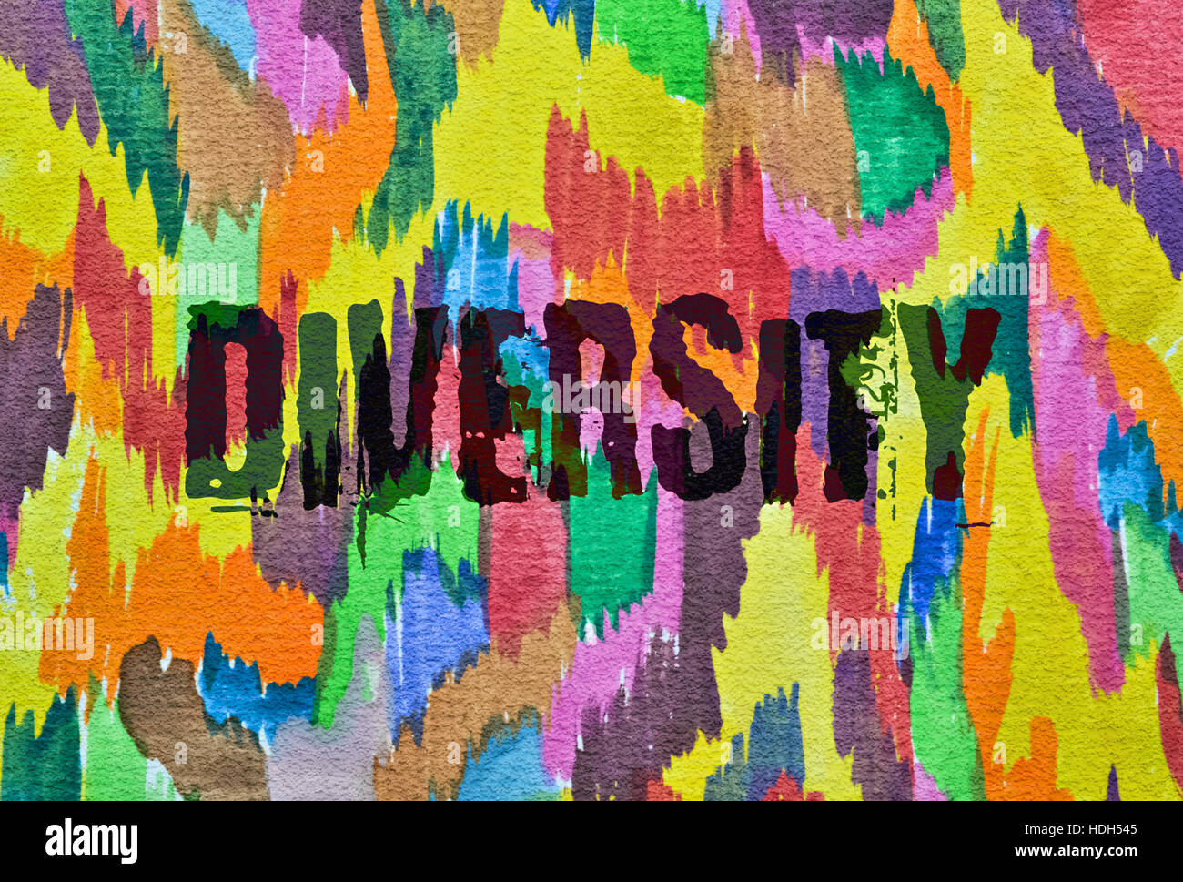 La diversité Word written on colorful abstract background Banque D'Images