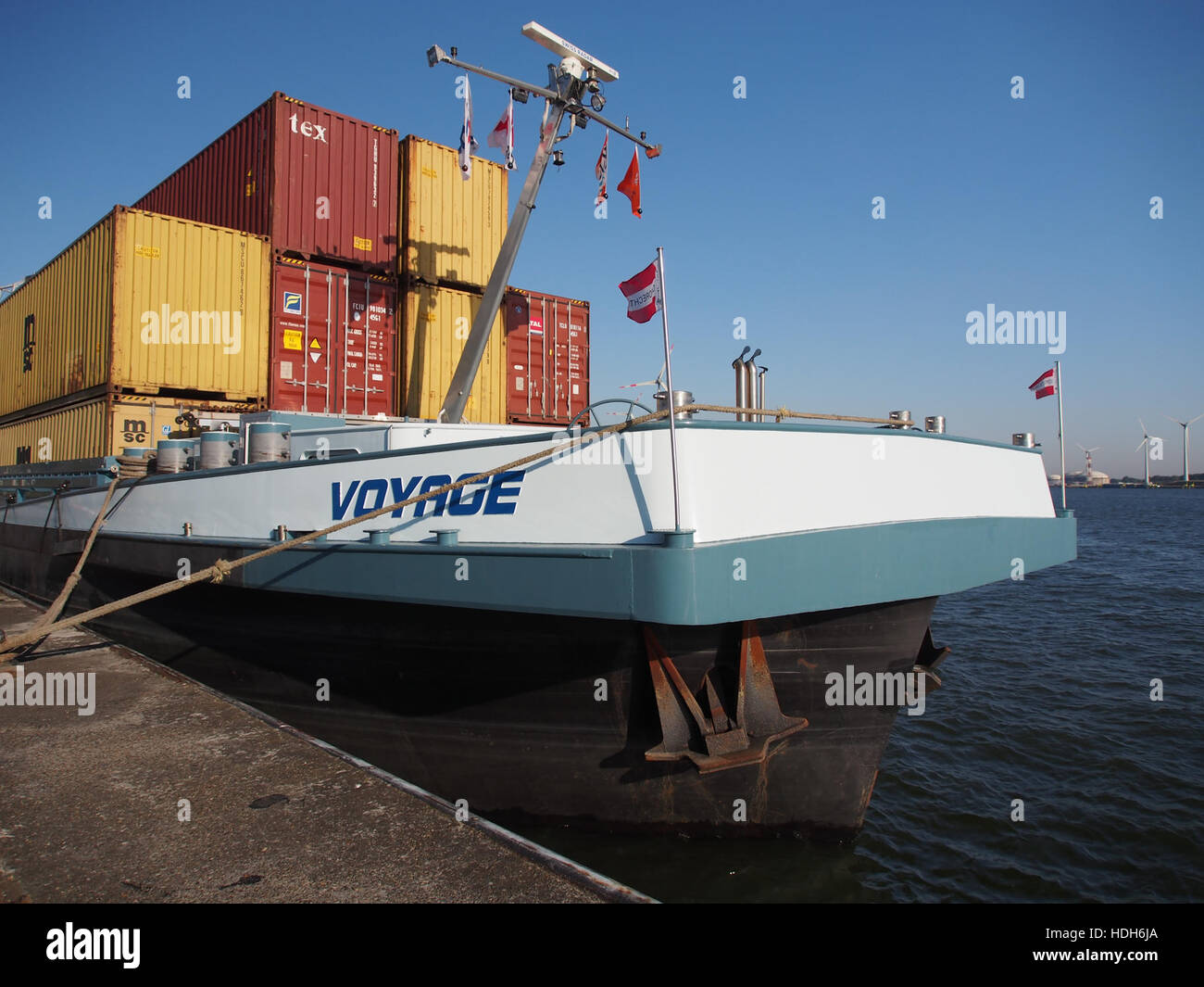 Voyage (1997), navire de proue, Port d'Anvers Banque D'Images
