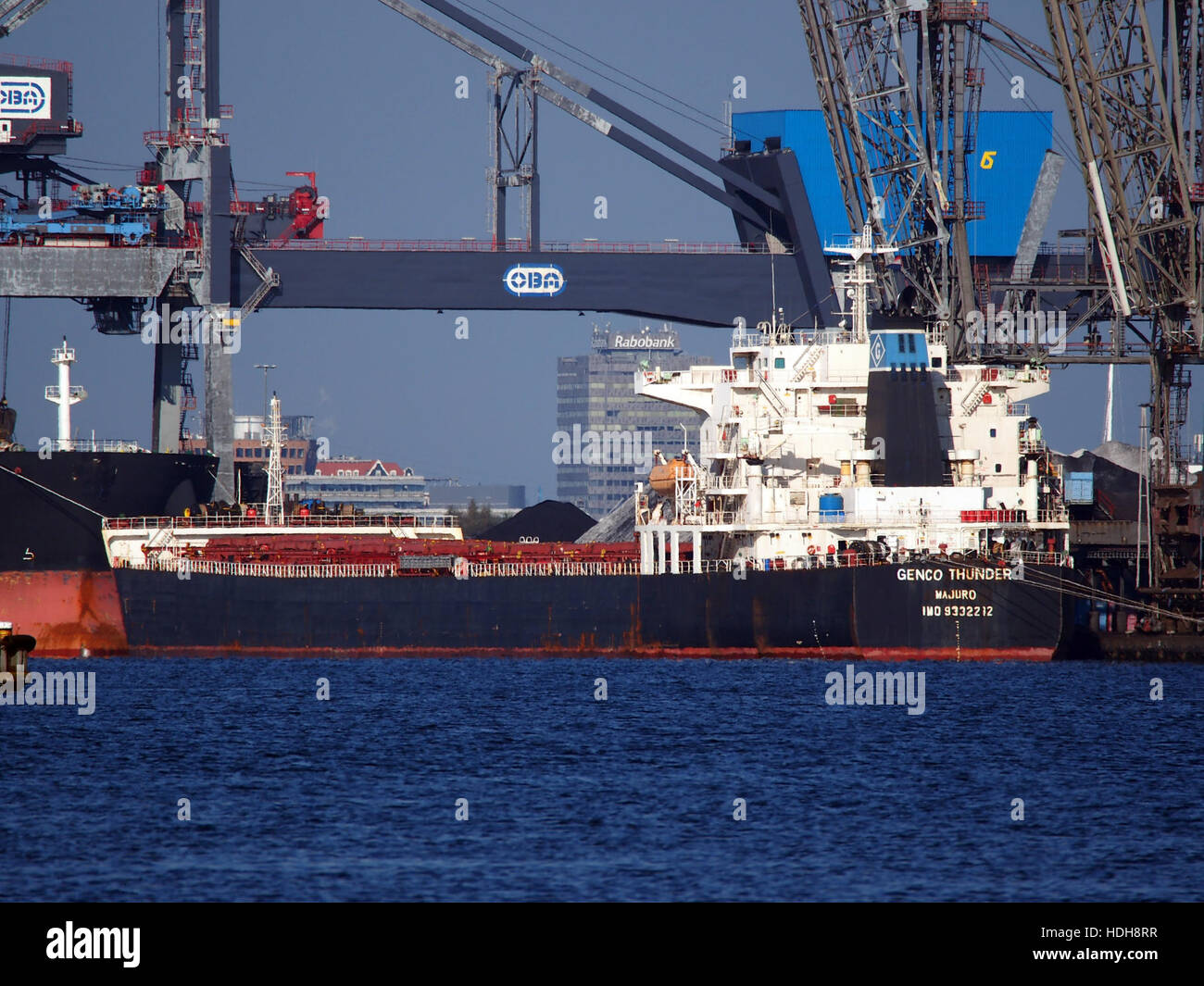 Genco Thunder (2007), navire IMO 9332212 - Indicatif d'APPEL V7LZ4 Port d'Amsterdam Banque D'Images