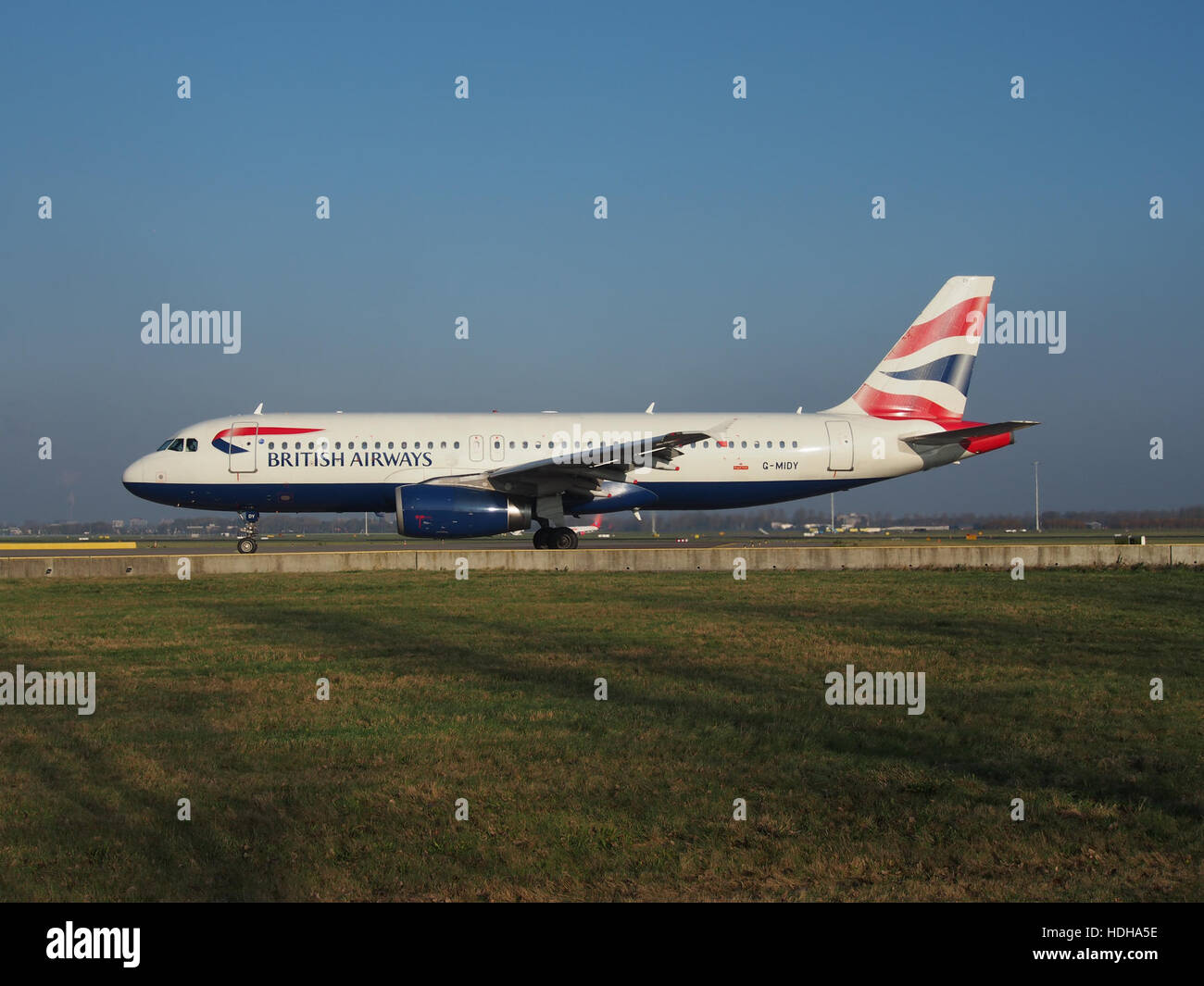 G-LE THÉOREME British Airways Airbus A320-232 - cn 1014 à Schiphol le roulage vers la piste 36L4 pic Banque D'Images