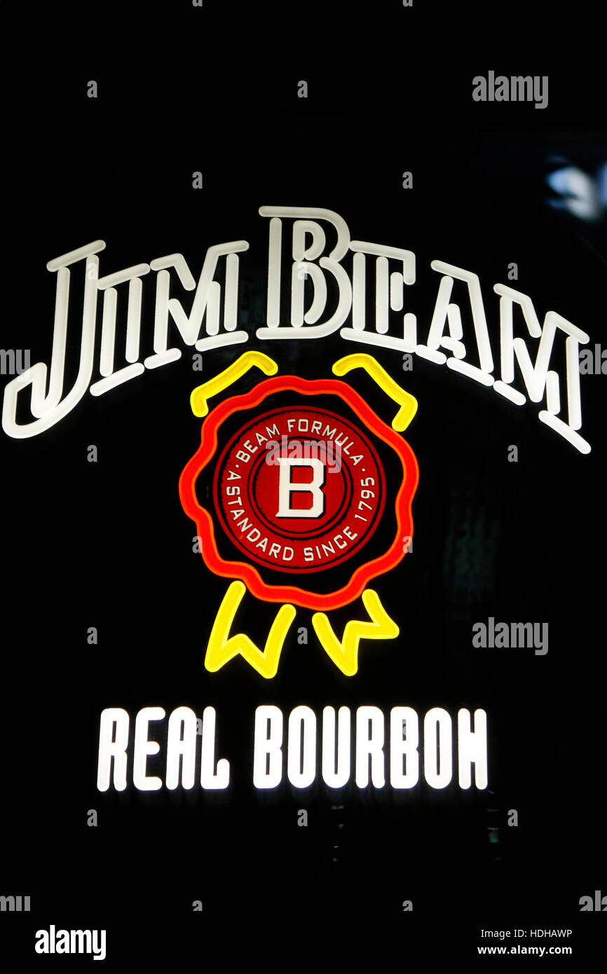 Logo das der Marke 'Jim Beam", Berlin. Banque D'Images