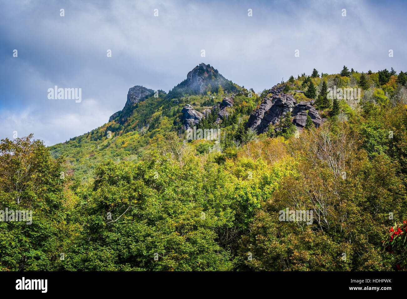 Avis de Grandfather Mountain, près de Linville, Caroline du Nord. Banque D'Images