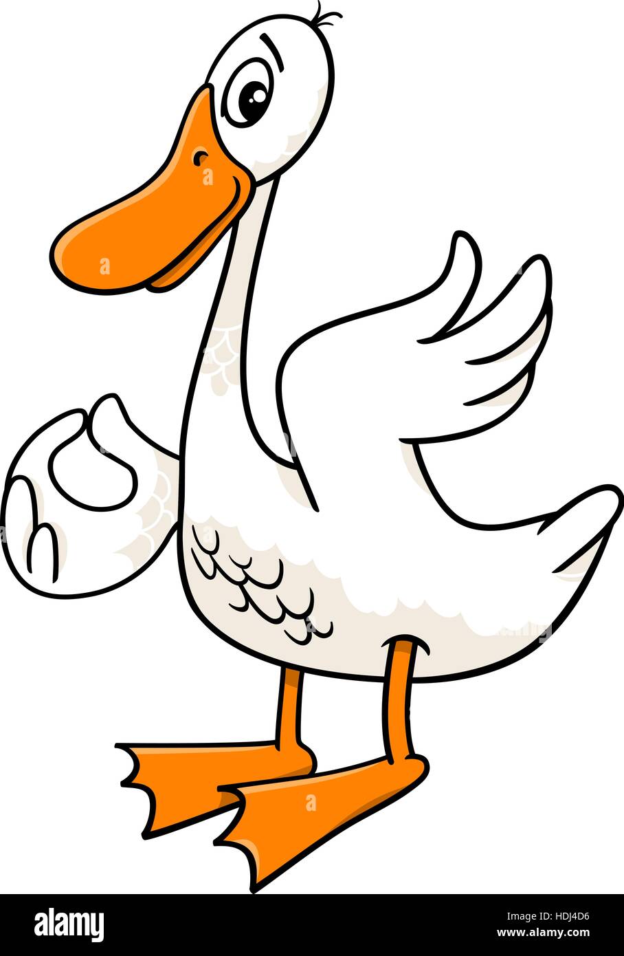 Cartoon illustration du caractère des animaux de ferme Oiseaux Oie Illustration de Vecteur