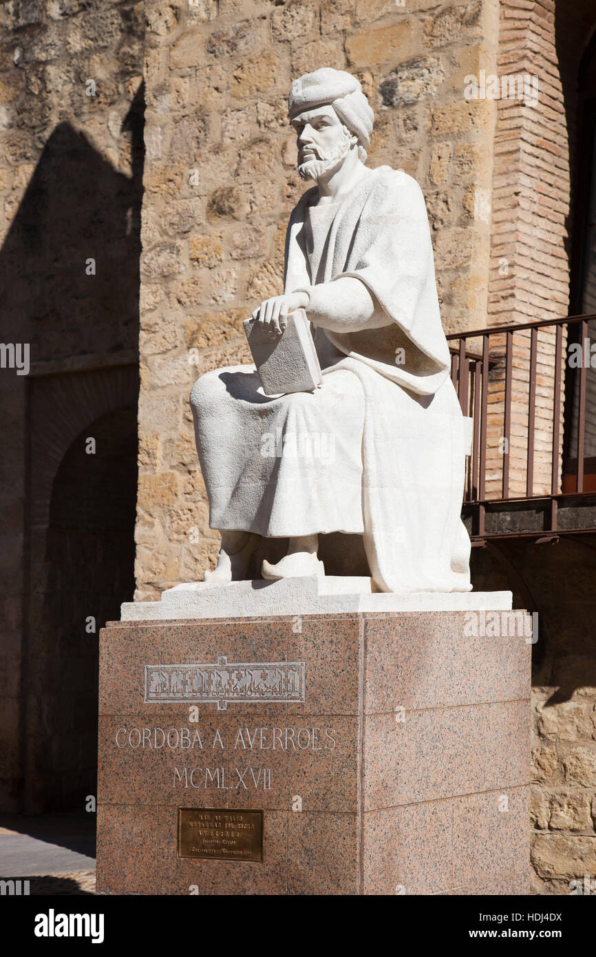 Monument à Averroès, Cordoue, Andalousie, Espagne, Europe Banque D'Images