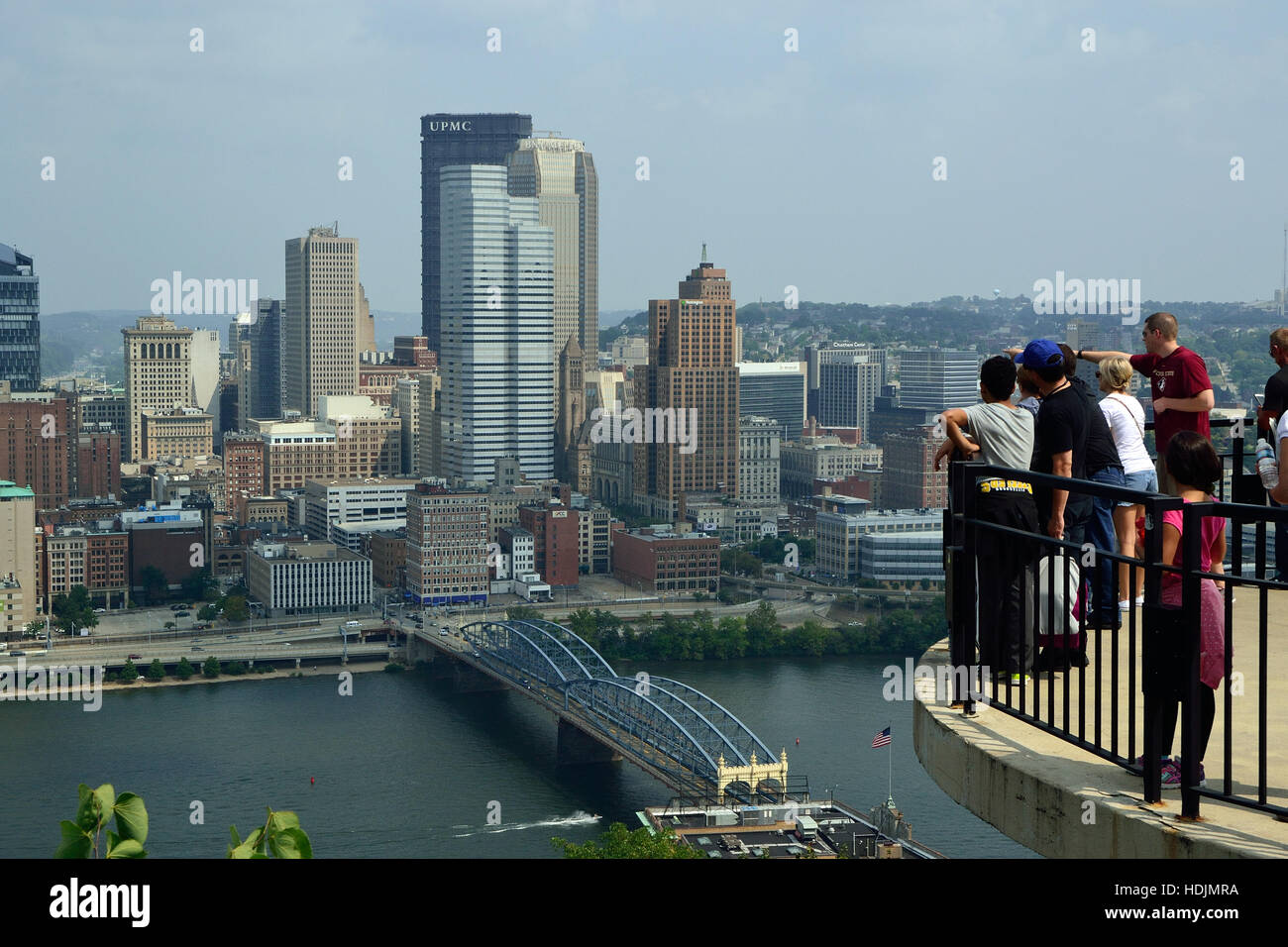 Paysage urbain, centre-ville de Pittsburgh, Pennsylvania USA, de la rivière Monongahela, de Mount Washington Banque D'Images