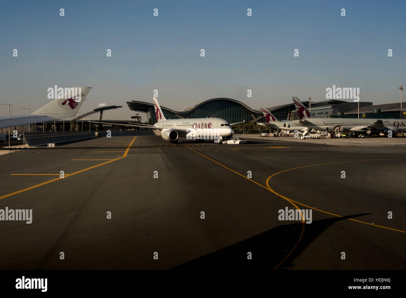 À côté piste de l'aéroport de Doha Banque D'Images